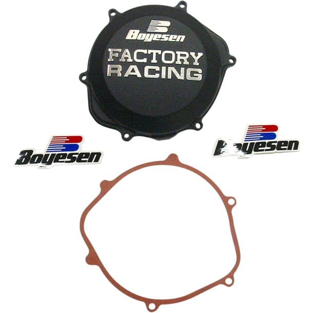 Coperchio frizione Boyesen Factory Racing nero per Honda CRF 450 R 02-08/TRX 450 04-09