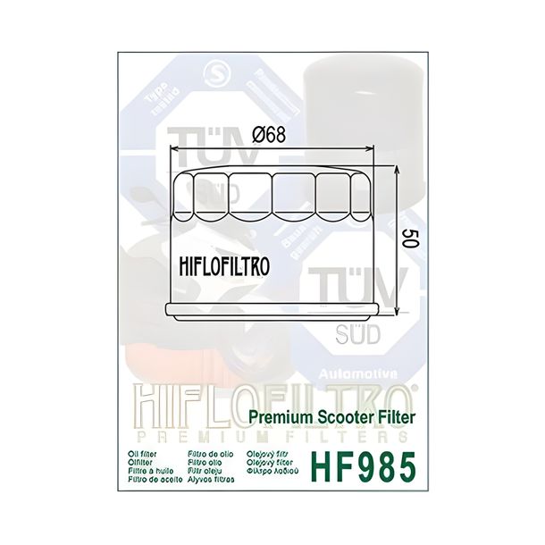 Filtre à huile Hiflo HF985 pour Kymco MyRoad/XCITING/Yamaha XP T-Max