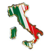 Sticky 3D - Tricolore Italien Stiefel, 1 Stück - 35x66 mm