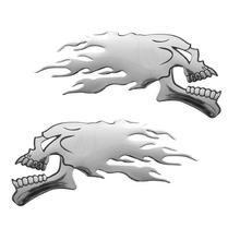 Embleem 3D verchroomd - 2 Skulls
