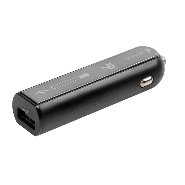 Plasma USB Charger, one USB port, incl. integrated cigarette lighter socket - Fast Charge - 2100 mA - 12/24V