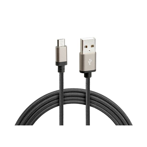 Versterkte kabel USB > Micro-USB - 100 cm - Zwart