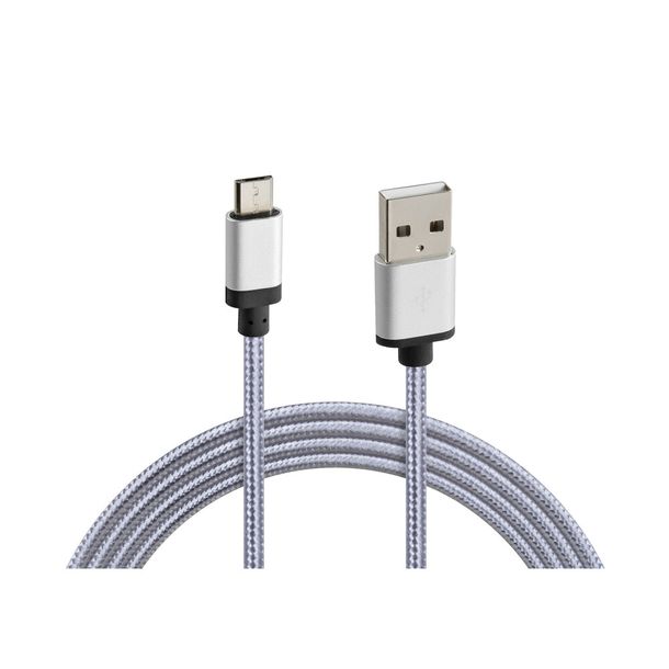 Câble USB renforcé > Micro-USB - 100 cm - Gris