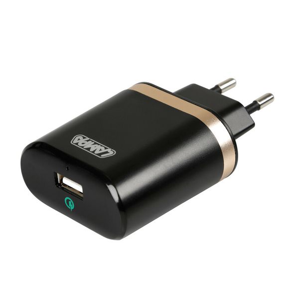 AC Battery Charger with 1 USB Port - Qualcomm Quick Charge - 3000 mA - 100/230V