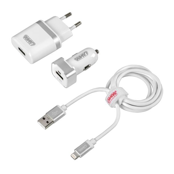 Kit 3 en 1 Carga Rápida Lightning - 12/24V + 230V