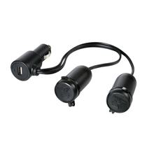 Dubbele stroomaansluiting met USB - 12/24V
