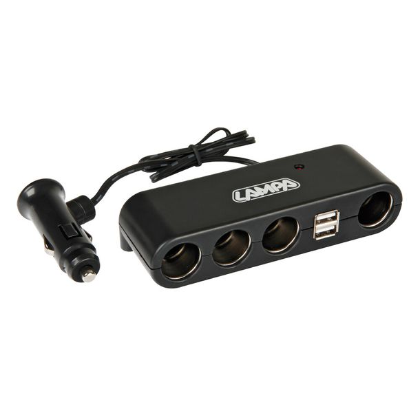 Multi-Socket 4+2, Vierfach-Stromanschluss mit USB - 12/24V