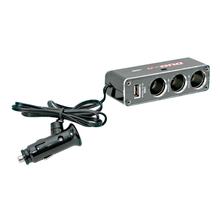 Duální napájení, připojení k elektrické síti s trojnásobným USB portem, 12/24V