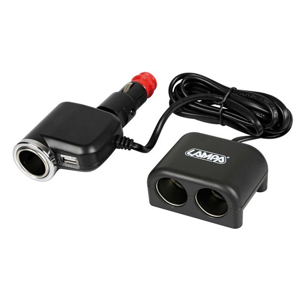 Duo 3+1, Multi-Cigarette Lighter with USB, 12/24V