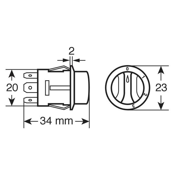 Rotationsschalter mit 4 Positionen - 12/24V - 10A – Bild 3