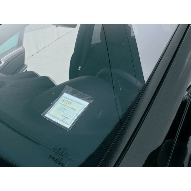 Pochette D'Étiquettes D'Assurance Moto - Support Imperméable 115x26 Mm Pour Scooters/Motos/Quads - Noir