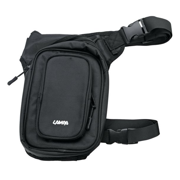Lampa T-Voyager Moto Leg-Pack Sac à Jambe Noir 28 x 16,5 x 7 cm en Nylon avec Housse de Pluie