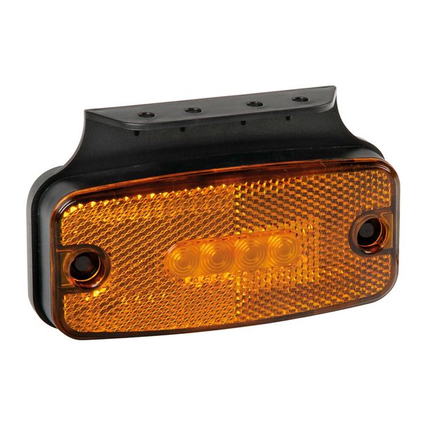 Outline marker light with reflector and bracket, 10/30V - 4 LED - Orange