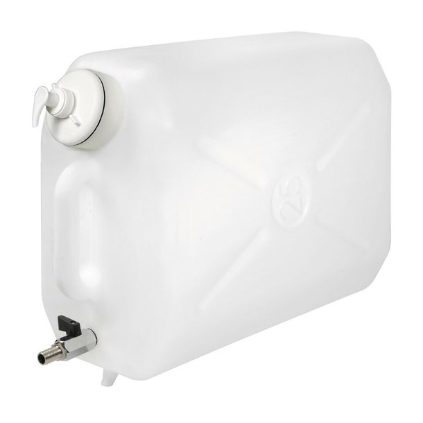Contenitore in plastica, con rubinetto in metallo e erogatore di sapone - 25 L