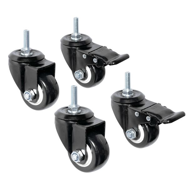 Ensemble de 4 roulettes directionnelles pour rayonnages à roulettes