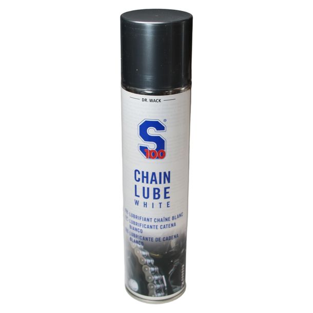 Spray blanc pour chaînes S100 de qualité supérieure - 400 ml pour entretien des chaînes de moto avec protection anticorrosion quadridirectionnelle