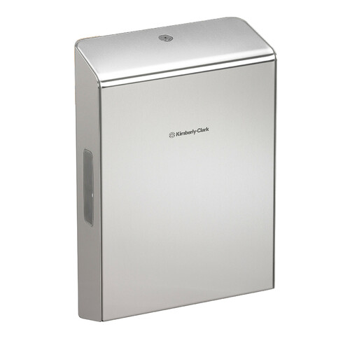 Stainless steel dispenser for paper hand towels with “Z”-fold