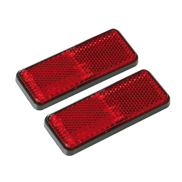 Rétro-réflecteurs rectangulaires Euro-Norm, 90x35 mm - Rouge
