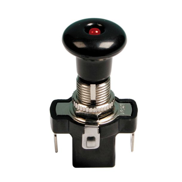 Pull/Push Switch with LED - 12/24V - Red - 10A