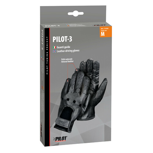 Pilot-3, Gants de conduite - M - Noir