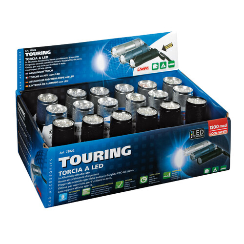 Lampa Touring, Taschenlampe mit 9 LEDs, 1200 Mcd - Display 18 St.
