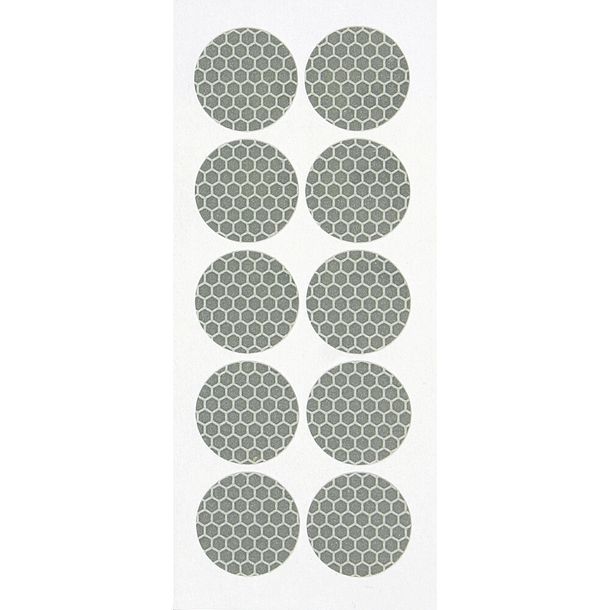 Set van 10 reflecterende stickers Ø 27 mm - Wit