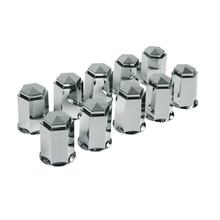 Set di 10 coperture per viti in ABS - Ø 32 mm - Cromo