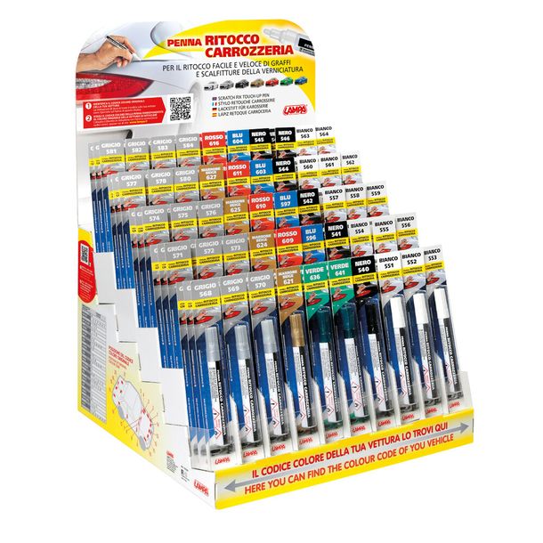 Display, compleet met 150 gemengde lakstiften - 50 kleuren