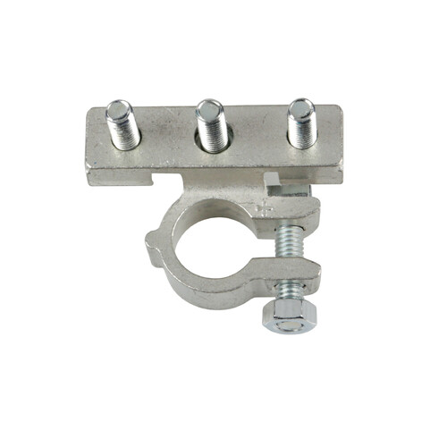 Zinc-plated battery terminal for positive pole