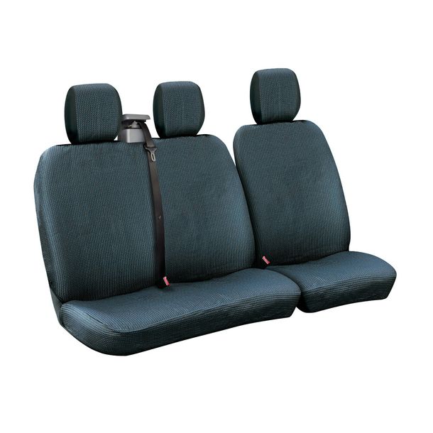 Dots-2, Set Upholstery for Vans with Seatbelt Padding - Black/Blue