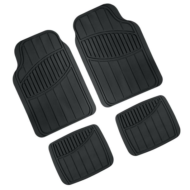 Kyoto, Série Tapis de sol universels en PVC - 4 pièces - Noir