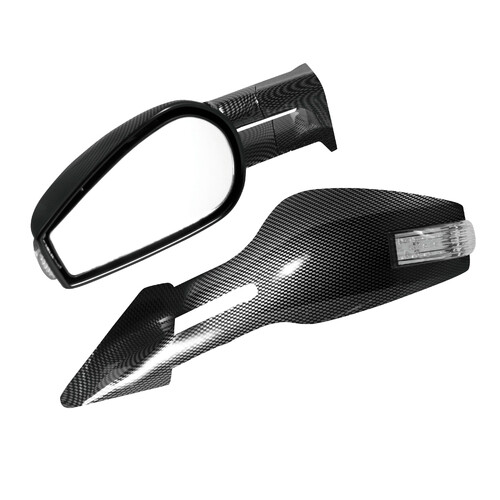 Race-6 Led E, Paar Außenrückspiegel - Carbonoptik