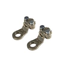 Satz mit 2 Kabelschuhe aus vernickeltem Messing, mit Kabelbefestigungsplatte - Querschnitt 35 mm², Bohrung 10 mm