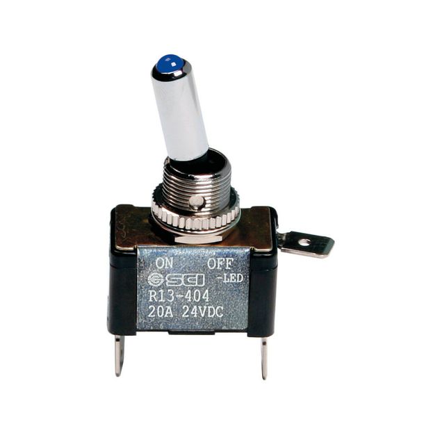 Toggle Switch, 2 Contacts - 12/24V - Blue - 20A