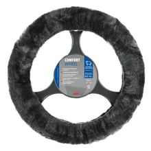 Stuurwielbekleding Lampa Comfort Wheel, Elastisch van echt bont - Antraciet - Ø 36-42 cm