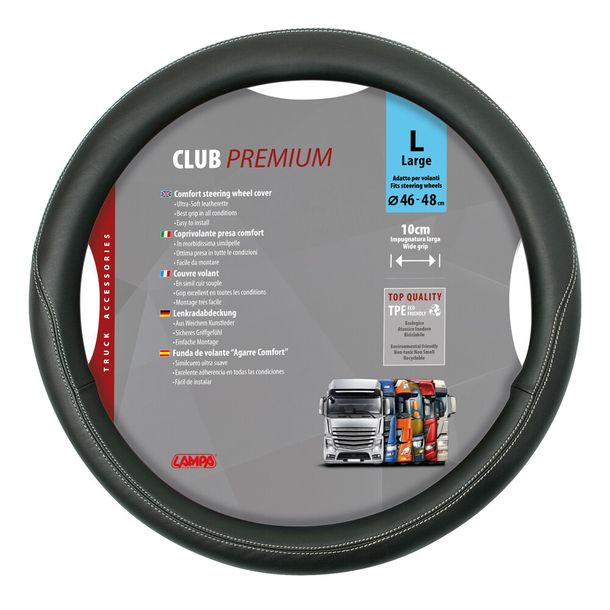 Volante Lampa Club, in Skeentex - L - Ø 46/48 cm - Nero