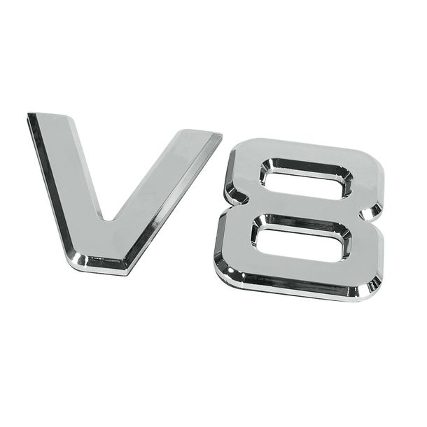 Emblem Engine 3D Chrome Plated - 92x165 mm - V8