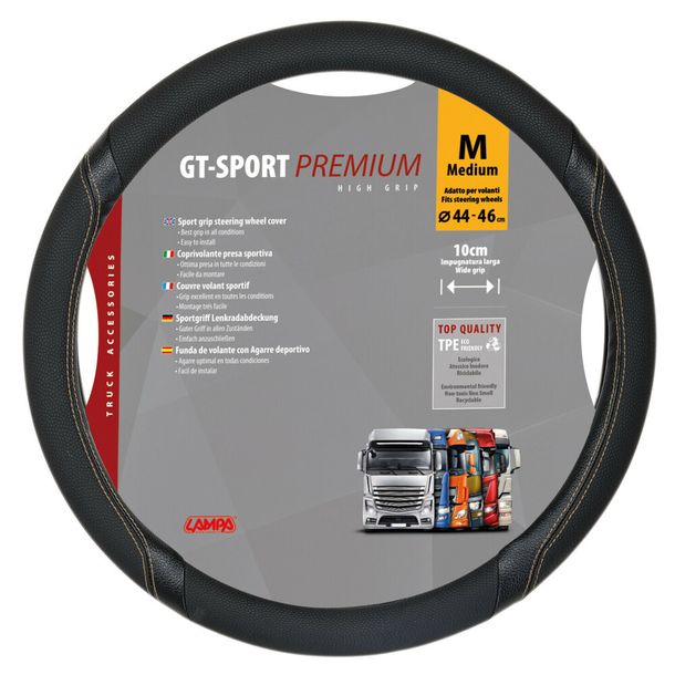 Volant Lampa GT-Sport, en Skeentex - M - Ø 44/46 cm - Noir/Beige