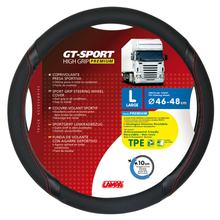 Stuurwielbekleding Lampa GT-Sport, van Skeentex - L - Ø 46/48 cm - Zwart/Rood