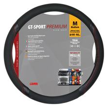 Lenkradbezug Lampa GT-Sport, aus Skeentex - M - Ø 44/46 cm - Schwarz/Rot