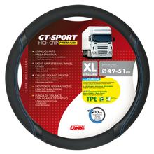 Lenkradbezug Lampa GT-Sport, aus Skeentex - XL - Ø 49/51 cm - Schwarz/Blau