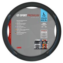 Lenkradbezug Lampa GT-Sport, aus Skeentex - L - Ø 46/48 cm - Schwarz/Blau