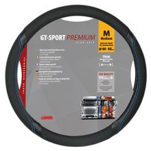 Lenkradbezug Lampa GT-Sport, aus Skeentex - M - Ø 44/46 cm - Schwarz/Blau