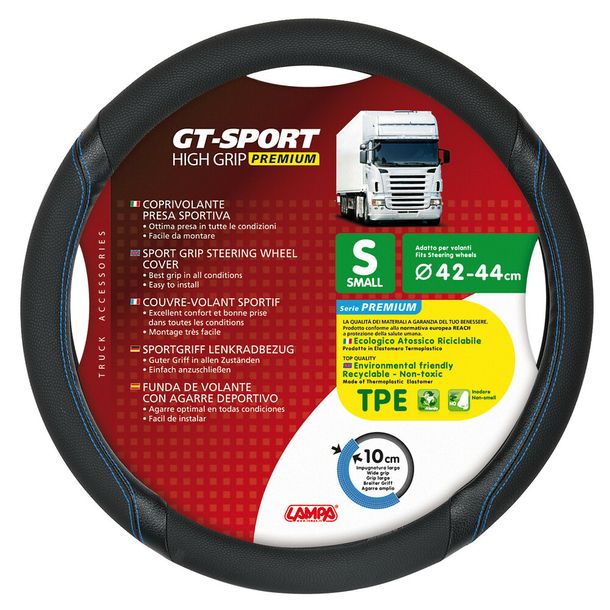 Coprivolante Lampa GT-Sport, in Skeentex - S - Ø 42/44 cm - Nero/Blu