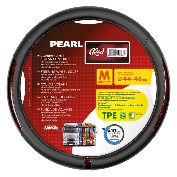 Lenkradbezug Lampa Pearl Red, aus Skeentex - M - Ø 44/46 cm