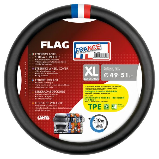 Lenkradbezug Lampa Flag Francia, aus Skeentex - XL - Ø 49/51 cm