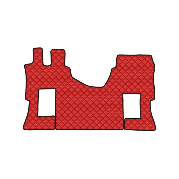 Lampa Floor Mat made of Skeentex - Red - compatible with Mercedes Actros MP4 (09/11>09/19) wide cab, no tunnel, pneumatic passenger seat - Mercedes Actros MP5 (10/19>) wide cab, no tunnel, pneumatic passenger seat