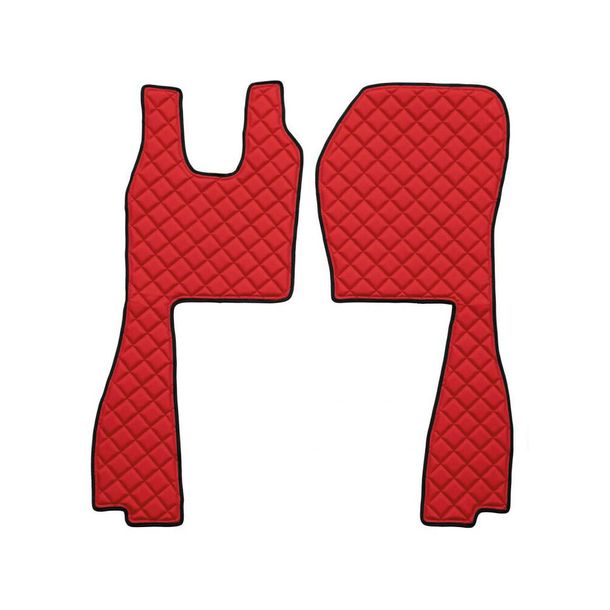 Moquette Lampa, paire en Skeentex - Rouge - compatible pour Scania R Série 6 (09/09>08/13) automatique, manuel, siège passager pneumatique
