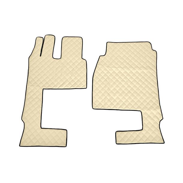 Floor Mat Lampa, pair made of Skeentex - Beige - compatible with Mercedes Actros MP4 (09/11>09/19) wide cab, passenger seat foldable - Mercedes Actros MP5 (10/19>) wide cab, passenger seat foldable