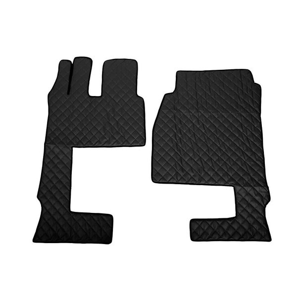 Tapis Lampa, paire en Skeentex - Noir - compatible pour Mercedes Actros MP4 (09/11>09/19) cabine large, siège passager pliable - Mercedes Actros MP5 (10/19>) cabine large, siège passager pliable